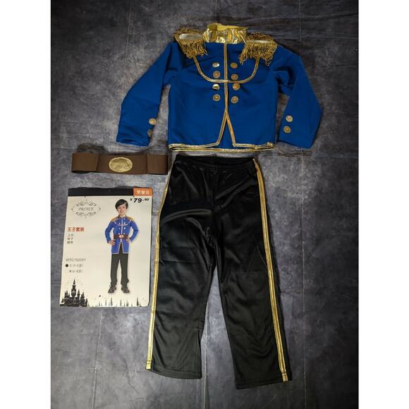 NEW! Blue Boys Prince Charming Outfit Kids Halloween Costume Party Size 3-5 - Picture 4 of 12